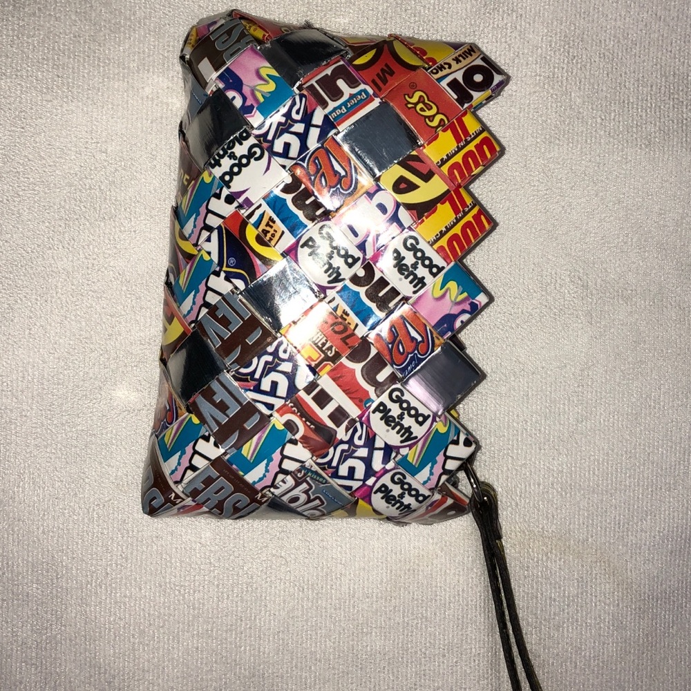 Candy wrapper wristlet.